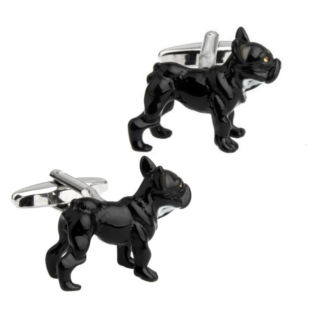 Cool 3D Black Bull Dog Cufflinks